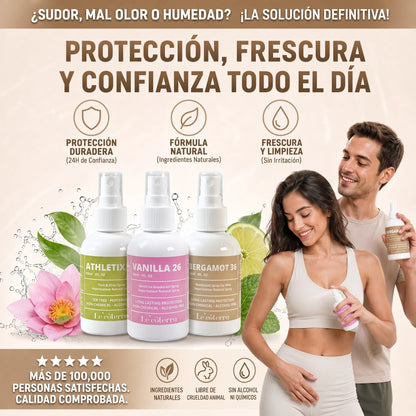 Sprays íntimos naturales Le'côterra Vanilla 26, Bergamot 36 y Athletix: protección, frescura y confianza todo el día