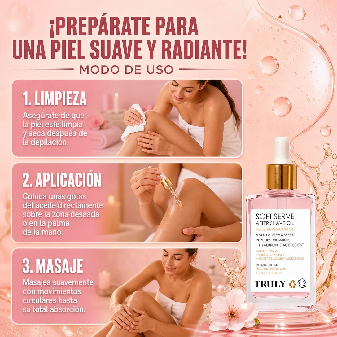 Aceite Post Depilación Truly – Piel Suave, Hidratada y Sin Irritación